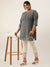 ZOLA Women Grey Paisley Embroidered Georgette Lucknowi Chikankari Thigh Length Kurta