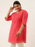 Hot Pink Georgette Lucknowi Chikankari Kurta for Women