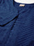 ZOLA Women Navy Blue Paisley Embroidered Georgette Lucknowi Chikankari Thigh Length Kurta