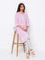 Pink Embroidered Cotton Kurta for Women