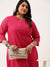 Magenta Plus Size Georgette Chikankari Embroidery Kurta for Women