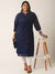 Navy Blue Plus Size Ethnic Wear Kurta for Women