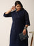Navy Blue Plus Size Chikankari Ethnic Wear Kurta for women