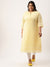 Yellow Plus Size Chikankari Embroidery Ethnic Wear Kurta for Women