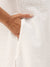 ZOLA Exclusive Mandarin Collar Cotton All over Chikankari Embroidery Calf Length 3/4th Sleeves White Straight Kurta For Women