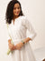 All over Chickankari Embroidery White Fit & Flare