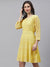 Chikankari Embroidery Yellow Dress For Women