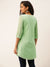 Georgette Chikankari Embroidery Pista Green Tunic For Women