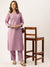Chanderi Silk Mauve Kurta Set For Women