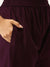 ZOLA Mandarin Collar Chanderi Silk Fabric All Over Chikankari Embroidery With Sequin Work Purple Kurta Set For Women
