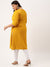 Mustard Plus Size Chikankari Embroidery Ethnic Wear Kurta For Women