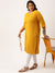 Mustard Plus Size Chikankari Ethnic Wear Kurta For Women