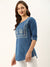 Ice Blue Color Tunic For Women