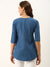 Denim Ice Blue Color Straight Tunic For Women