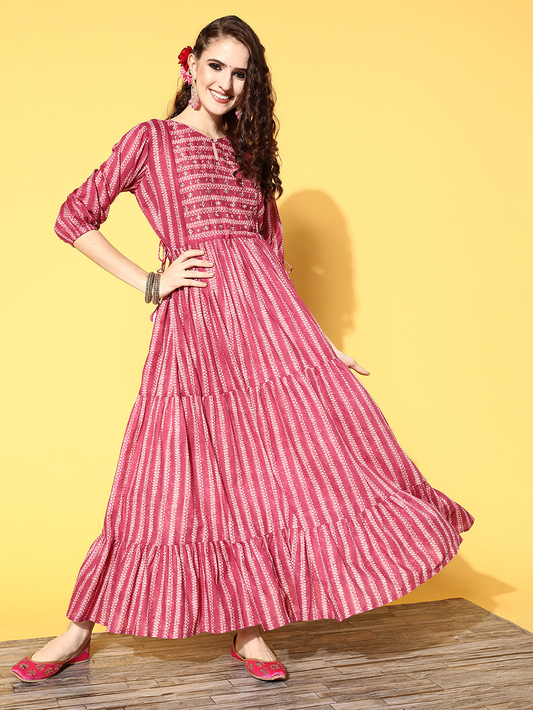 Magenta Ethnic Wear Dress for Women