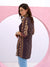Ikat & Ethnic Print Brown Straight Tunic For Women