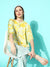ZOLA Exclusive Mandarin Collar Viscose All over Abstract Print Yellow Straight Top For Women