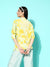 ZOLA Exclusive Mandarin Collar Viscose All over Abstract Print Yellow Straight Top For Women