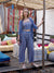 ZOLA Exclusive Square Neck Muslin All Over Ethnic Print Blue Fit & Flare Co-Ord Set For Women
