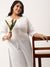 Zola White Cotton Round Neck 3/4th Sleeves Chikankari Embroidery Ethnic Wear Kurta For Women