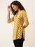 Silk Geometric Print Mustard Straight Tunic