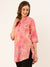 Ombre Effect Peach Straight Tunic For Women