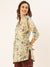 ZOLA Exclusive Mandarin Collar Muslin All Over Floral Print Blue Straight Tunic For Women