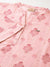 ZOLAMandarin Collar Viscose All Over Ethnic Floral Print Light Pink Straight Tunic For Women