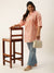 ZOLA Exclusive Mandarin Collar Rayon All Over Kalamkari Print Pink Straight Tunic For Women