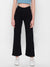 ZOLA Denim Black Solid Ankle Length Basic Jeans for Women
