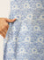 ZOLA Mandarian Collar Cotton kalamkari Print Calf length 3/4th Sleeves Blue Straight Kurta For Women