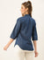 ZOLA Exclusive Collar Denim All Over Schiffli lace Pattern Dx Blue Casual Wear Shirt For Women