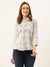 ZOLA Exclusive Collar Cotton All Over Checked Print Sky Blue Casual Wear Shirt For Women