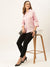 Zola Pink Cotton Shirt Collar 3/4th Sleeves Formal Wear Shirt For Women