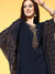 Zola Navy Blue Round Neck Kimono Sleeve hand embroidery Ethnic Wear Kaftan  for Women