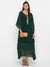 Buy online ZOLA Georgette Round Neck Kimono Sleeves Bottle Green Ethnic Wear Kaftan for Women at ₹1700