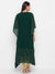Buy online ZOLA Georgette Round Neck Kimono Sleeves Bottle Green Ethnic Wear Kaftan for Women at ₹1700