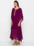 Buy online ZOLA Georgette Round Neck Kimono Sleeves Magenta Ethnic Wear Kaftan for Women at ₹1700