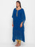 Buy online ZOLA Women Teal Embellished Georgette Ethnic Wear Kaftan for Women at ₹1700