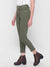 ZOLA Denim Green Solid Ankle Length Basic Jeans for Women