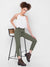 ZOLA Denim Green Solid Ankle Length Basic Jeans for Women