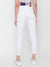 ZOLA Denim White Solid Ankle Length Basic Jeans for Women