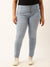 ZOLA Ice Blue Slim Fit High Rise Ankle Length Denim Jeans For Women