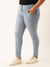 ZOLA Ice Blue Slim Fit High Rise Ankle Length Denim Jeans For Women