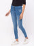 ZOLA Stone Blue Slim Fit High Rise Ankle Length Denim Jeans For Women