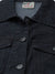 ZOLA Denim Shirt Collar Neck Full Sleeves Black Light wash Western Wear Jacket for Women