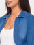Denim Stone Blue Shirt Collar Jacket For Women