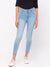 ZOLA Ice Blue Slim Fit Ankle Length Denim Jeans For Women