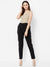 Buy online ZOLA Black Comfortable Plain Trousers