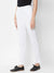 White Comfortable Plain Trousers Online